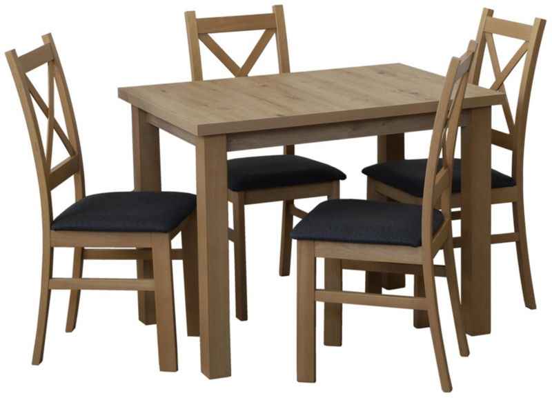 Zestaw stół 100x70 z 4 krzesłami Bonni M010-4 Dąb Artisan 1 kpl.
