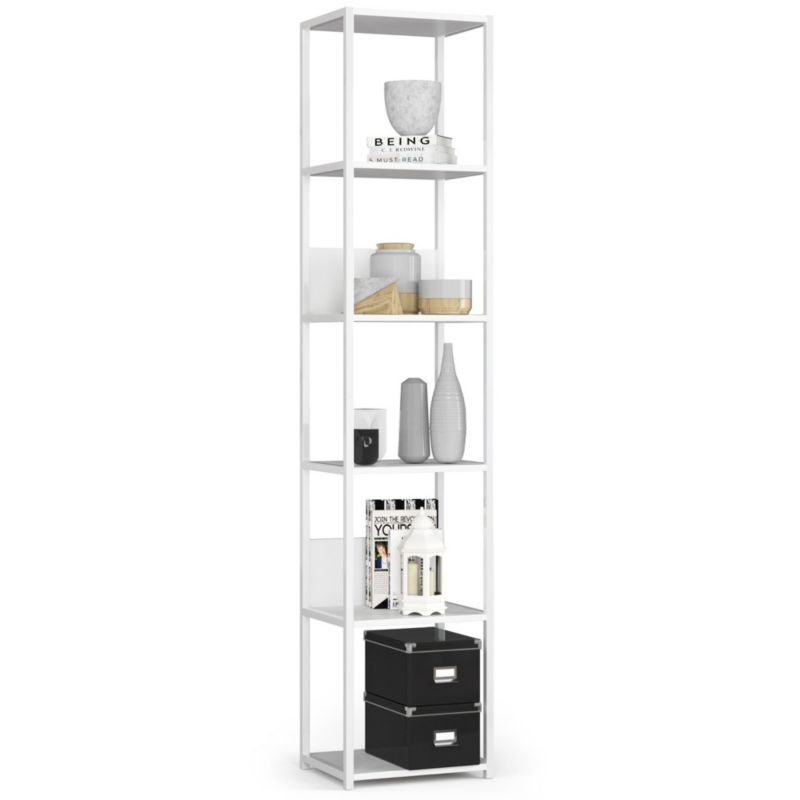 Regał loft Akord metalowy Biały 40 cm kolor Biały mat 6 półek 40x32x192 cm 1 szt.