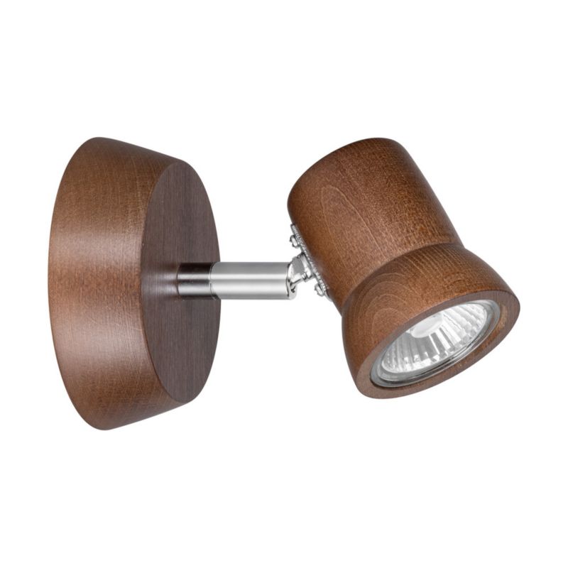 Drewniany Kinkiet SPOT Light 1xGU10 LED 5W Drewno Bukowe Orzechowe FSC, Polski Producent 1 szt.