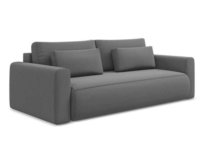 Kanapa 3-osobowa z funkcją spania Makamii Kapua z weluru 238x105 cm szary 1 szt.