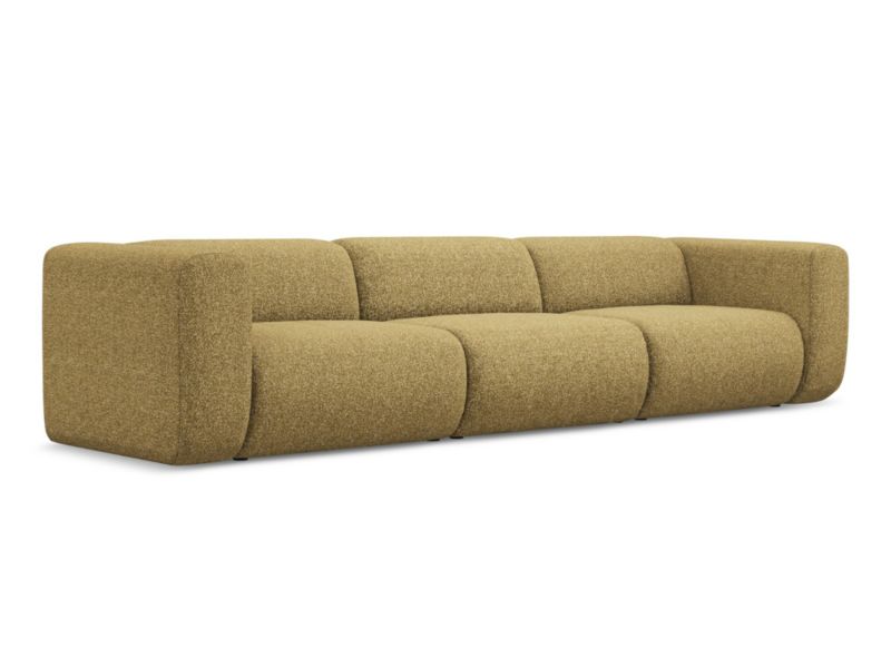 4-osobowa kanapa modułowa Makamii Ekahi z tkaniny strukturalnej 319x89 cm musztardowy 1 szt.