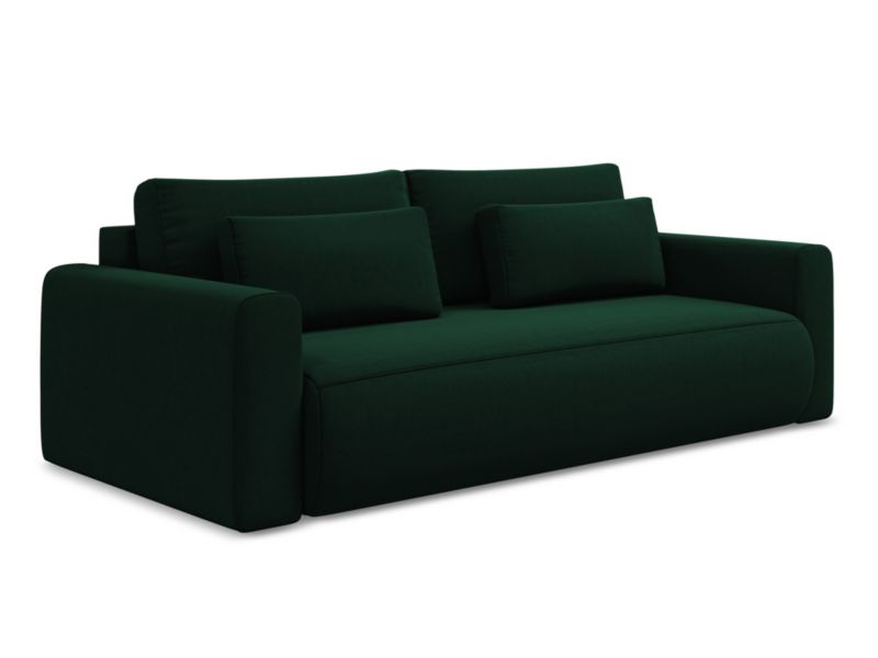 Kanapa 3-osobowa z funkcją spania Makamii Kapua z weluru 238x105 cm butelkowa zieleń 1 szt.