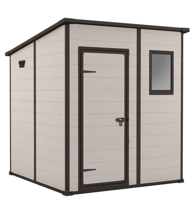 Domek ogrodowy Keter Manor Pent 6x6 183,5x185x200,5cm 3,4m2 Beżowy 1 szt.