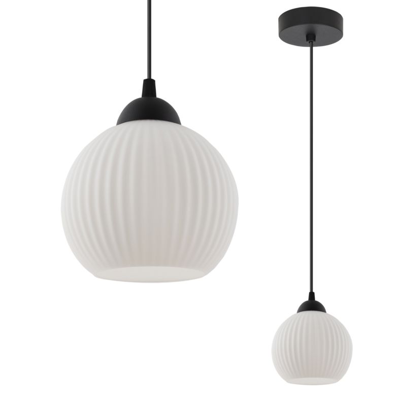 Lampa sufitowa wisząca Light Home LH Riffle Kula 1x E27 60W czarny 1szt.