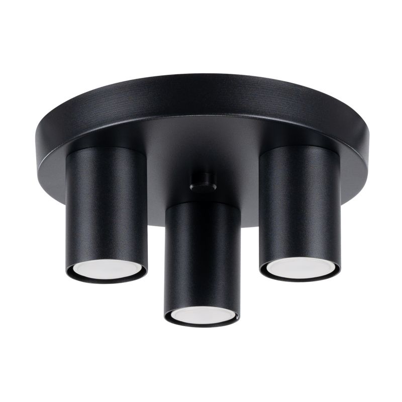 Plafon Sollux Lighting LAGOS 3P czarny 1 szt.