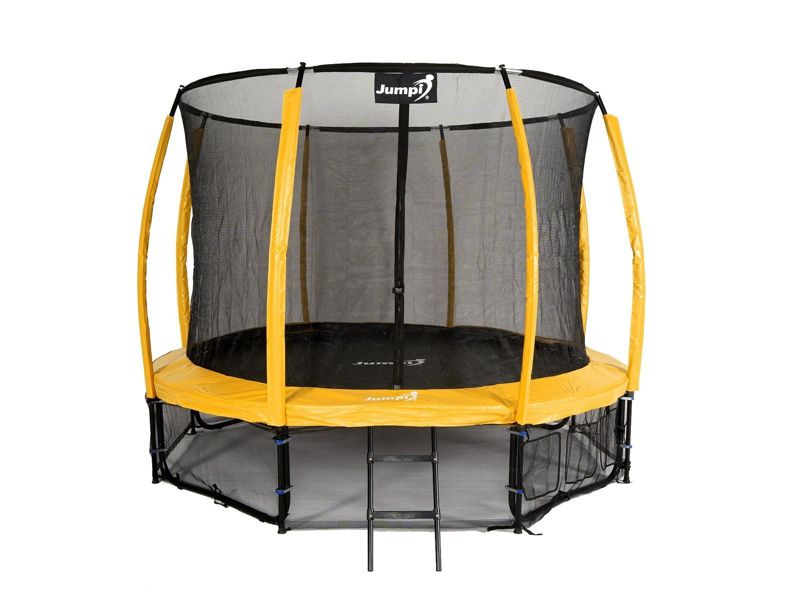 Trampolina Ogrodowa Jumpi 374cm/12FT Maxy Comfort Plus Żółta Z Wewnętrzną Siatką 1 szt