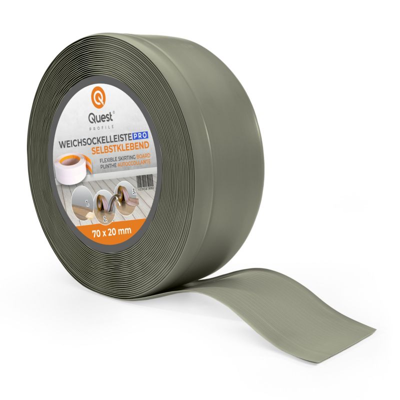Listwa przypodłogowa PCV 70x20mm, QUEST, elastyczna, miękka listwa podłogowa, cokołowa, oliwkowy, 15m