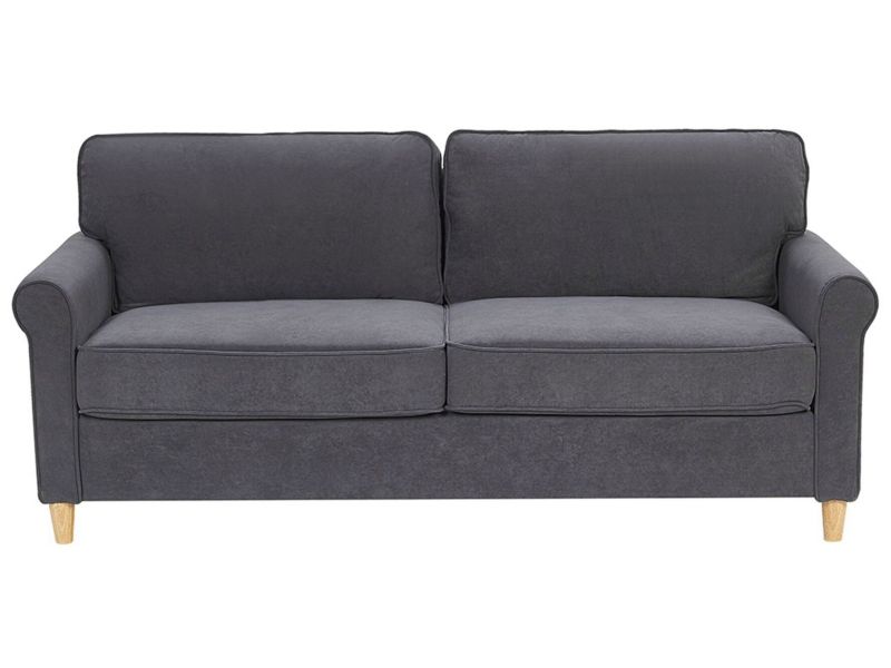 Sofa 3-osobowa welurowa szara Ronneby 1 szt.