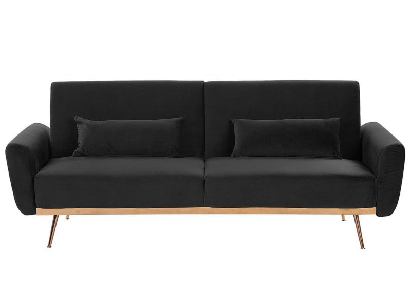 Sofa trzyosobowa Eina Czarny Welur 1 szt.