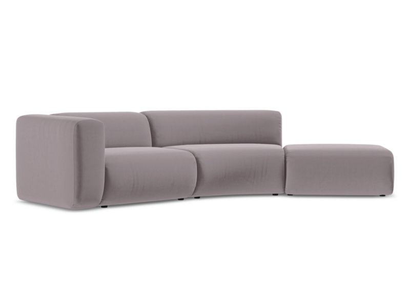 4-osobowa kanapa modułowa prawa Makamii Ekahi z weluru 335x166 cm lawendowy 1 szt.