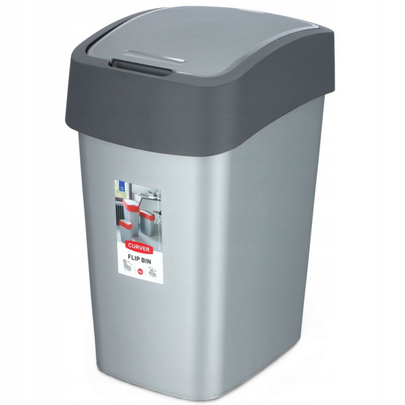 Kosz na śmieci Curver Flip Bin 50L, grafit 1 szt.