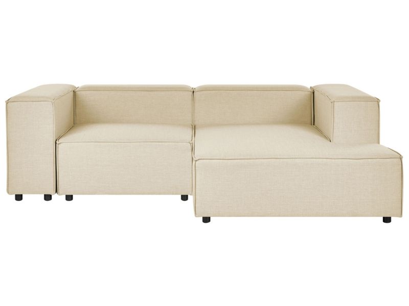 Sofa narożna Aprica Beżowy Tkanina 2-osobowa Lewostronny 1 szt.