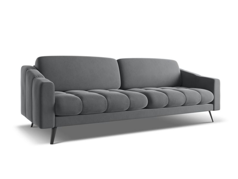 Kanapa 4-osobowa Makamii Nalu z weluru 238x95 cm stalowy 1 szt.