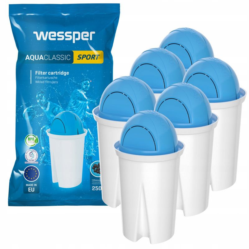 Filtr wody, Wessper, wkład dzbanków filtrujących, zamiennik Brita Dafi, 6szt