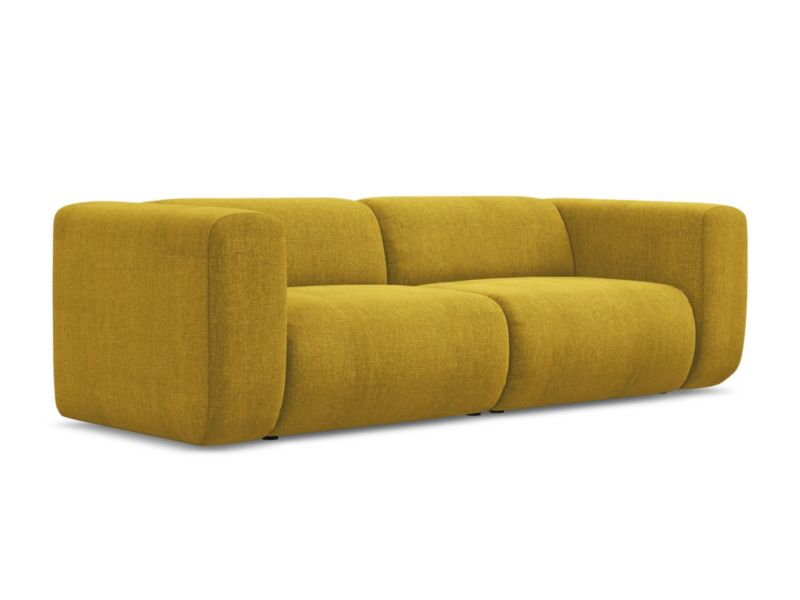 3-osobowa kanapa modułowa Makamii Ekahi z tkaniny szenilowej 228x89 cm musztardowy 1 szt.