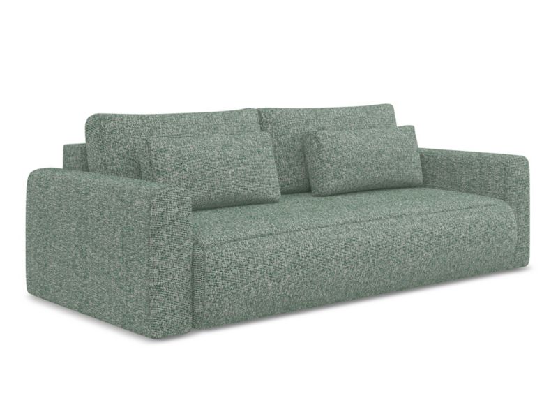 Kanapa 3-osobowa z funkcją spania Makamii Kapua z tkaniny strukturalnej 238x105 cm jasnozielony 1 szt.