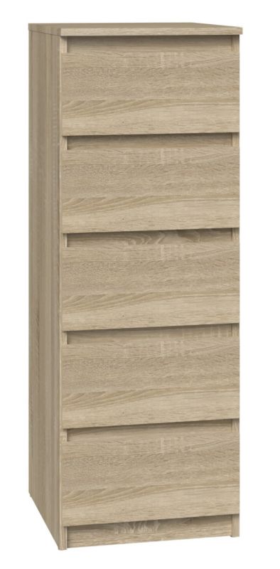 Komoda Topeshop Szafka 5 Szuflad W5 Dąb Sonoma 45x40x111 cm 1 szt.
