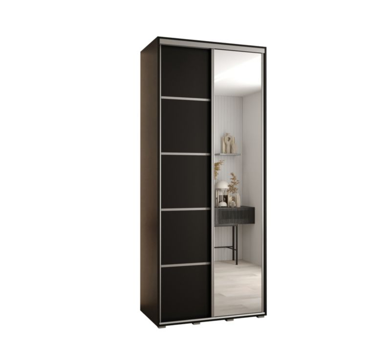 Szafa przesuwna Abiks DAVOS 5 wysoka szer.120cm gł.60cm czarny/czarny/srebrny 1szt.