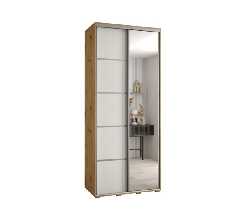 Szafa przesuwna Abiks DAVOS 5 wysoka szer.120cm gł.60cm artisan/biały/srebrny 1szt.