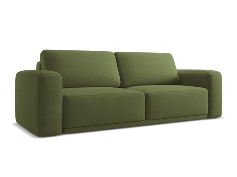 Kanapa 3-osobowa z funkcją spania Makamii Kaila z tkaniny szenilowej 242x100 cm butelkowa zieleń 1 szt.