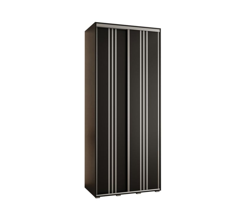 Szafa przesuwna Abiks DAVOS 6 wysoka szer.100cm gł.60cm czarny/czarny/srebrny 1szt.
