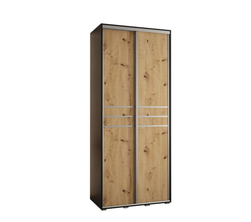 Szafa przesuwna Abiks DAVOS 10 wysoka szer.100cm czarny/artisan/srebrny 1szt.