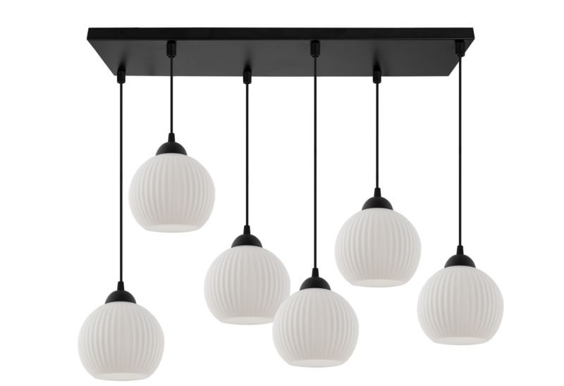 Lampa sufitowa wisząca Light Home LH Riffle Kula 6x E27 60W czarny 1szt.