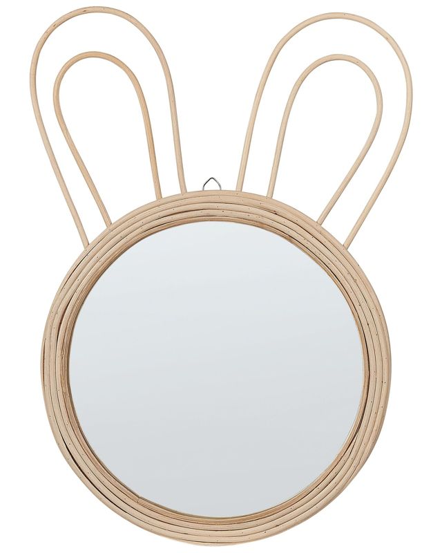 Lustro ścienne Golong 26 cm 45 cm Rattan Naturalny 1 szt.