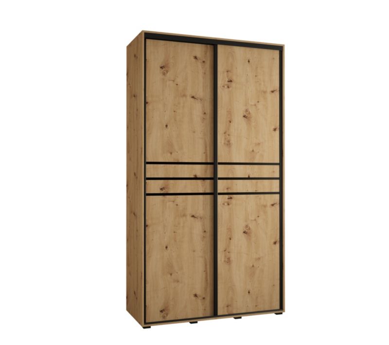 Szafa przesuwna Abiks DAVOS 10 wysoka szer.140cm artisan/artisan/czarny 1szt.