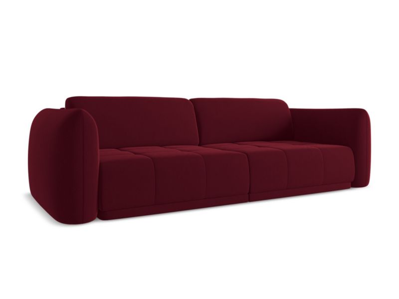 Kanapa 4-osobowa Makamii Hoku z weluru 250x105 cm burgundowy 1 szt.
