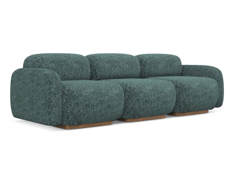 4-osobowa kanapa modułowa Makamii Ailani z tkaniny strukturalnej 270x95 cm jeans 1 szt.