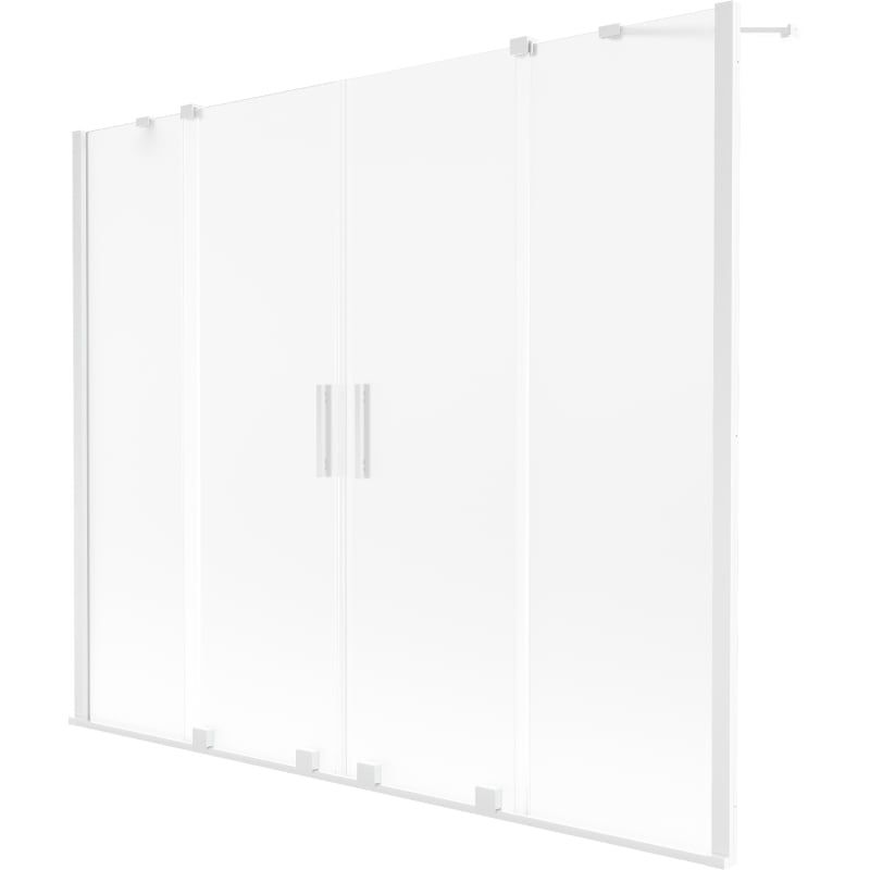 Parawan nawannowy rozsuwany Mexen Velar szron biały 200x150 cm 1 szt.