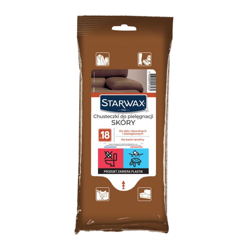 Chusteczki do czyszczenia i pielęgnacji skór Starwax 18 szt.