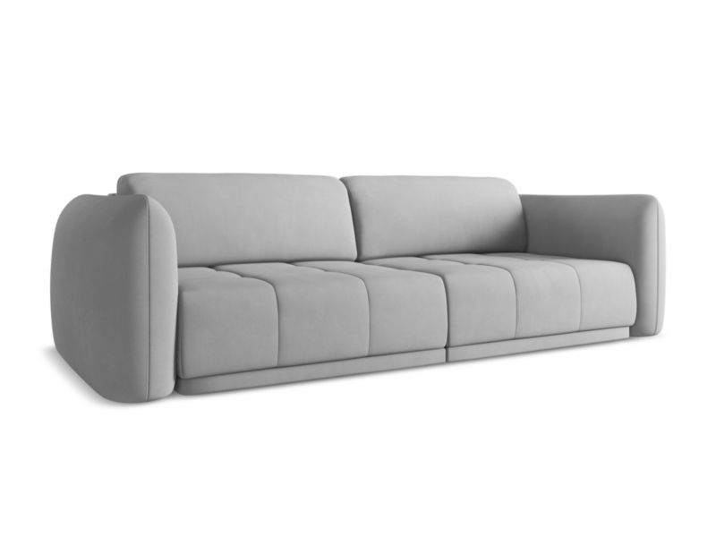 Kanapa 4-osobowa Makamii Hoku z tkaniny szenilowej 250x105 cm jasny szary 1 szt.
