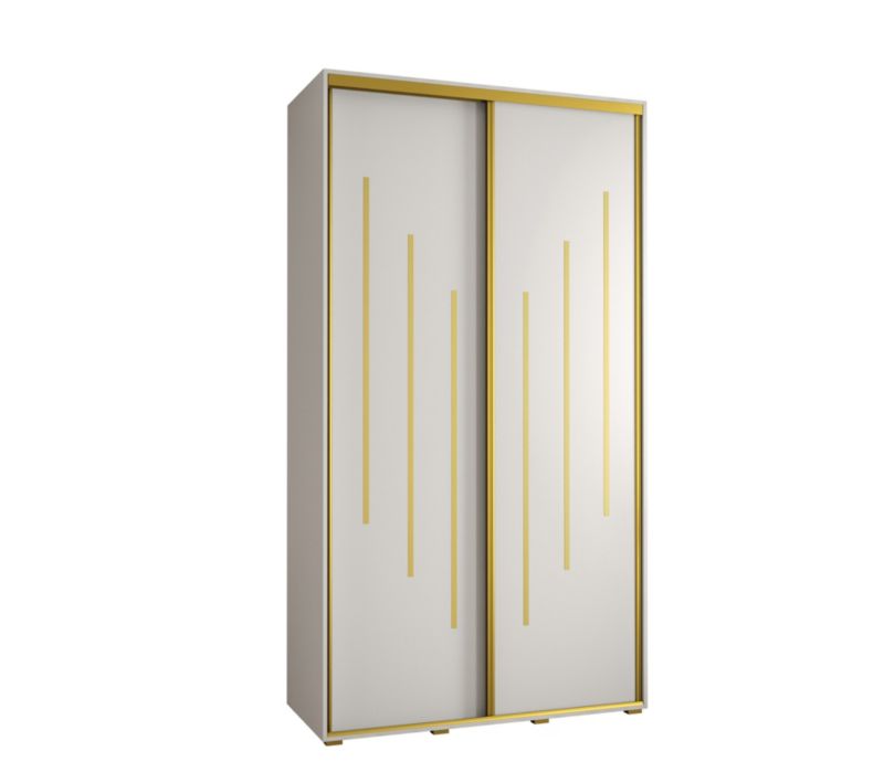 Szafa przesuwna Abiks DAVOS 8 wysoka szer.130cm gł.60cm biały/biały/złoty 1szt.