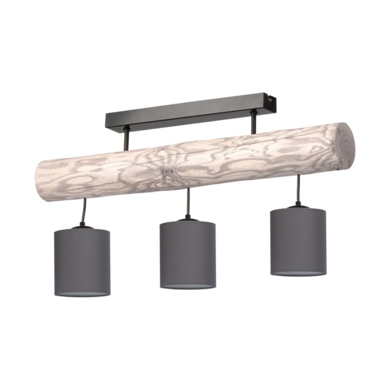 Drewniana Lampa Sufitowa SPOT Light 3xE27 Max.25W Sosna Szara FSC, Antracyt, Polski Producent, 1 szt.