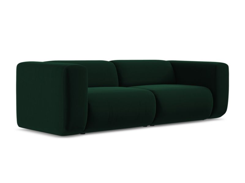 3-osobowa kanapa modułowa Makamii Ekahi z weluru 228x89 cm butelkowa zieleń 1 szt.