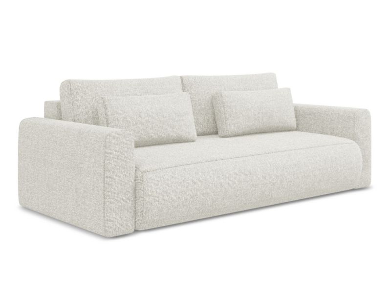 Kanapa 3-osobowa z funkcją spania Makamii Kapua z tkaniny plecionej 238x105 cm jasny beż 1 szt.