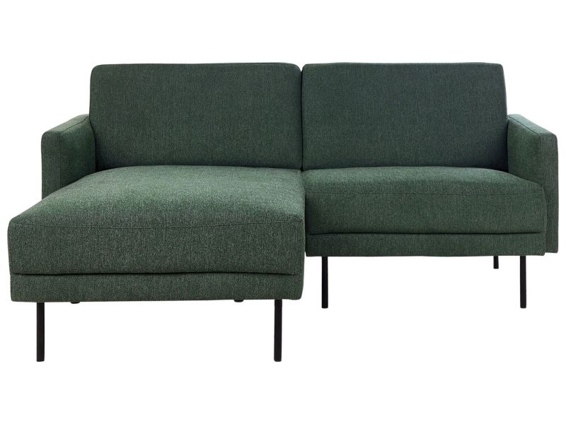 Sofa narożna prawostronna Breda Ciemnozielony Tkanina 2-osobowa Prawostronny 1 szt.