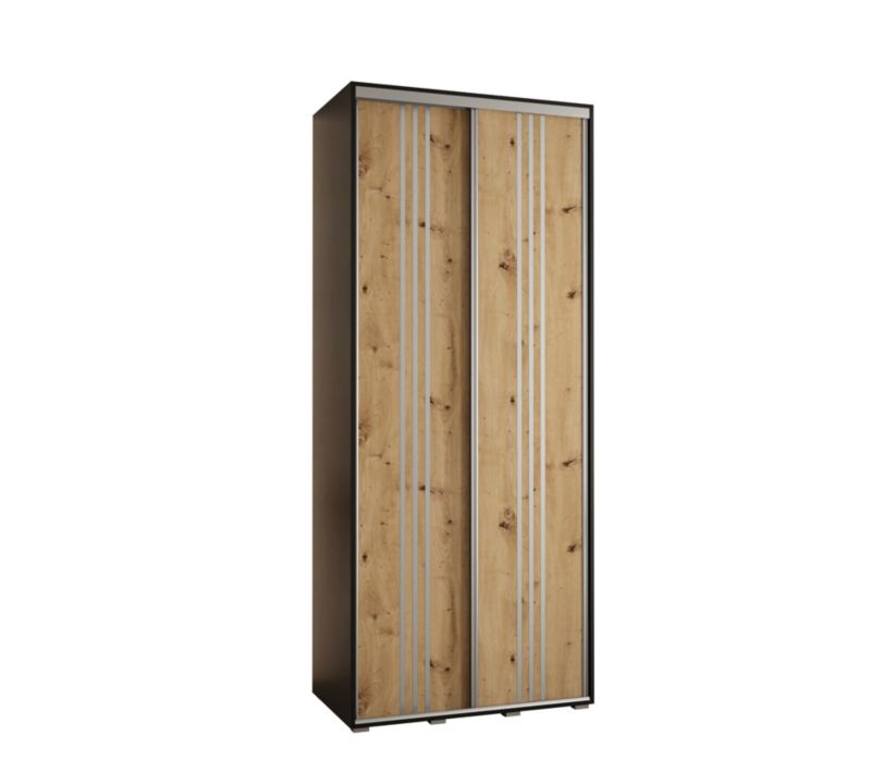 Szafa przesuwna Abiks DAVOS 6 wysoka szer.120cm gł.60cm czarny/artisan/srebrny 1szt.