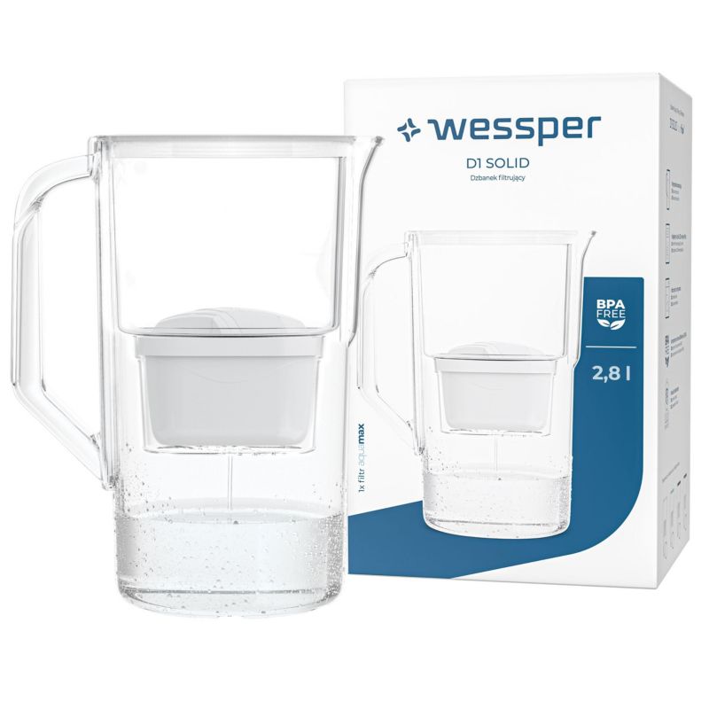 Dzbanek filtrujący wodę, Wessper, 2.8L, biały + filtr wody Wessper AquaMax, 1szt