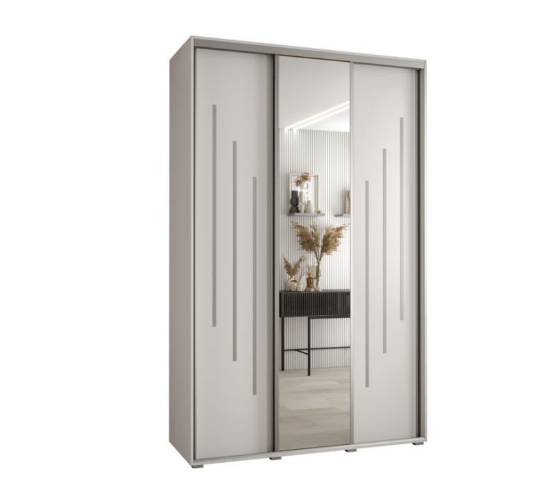 Szafa przesuwna Abiks DAVOS 9 wysoka szer.160cm gł.60cm biały/biały/srebrny 1szt.