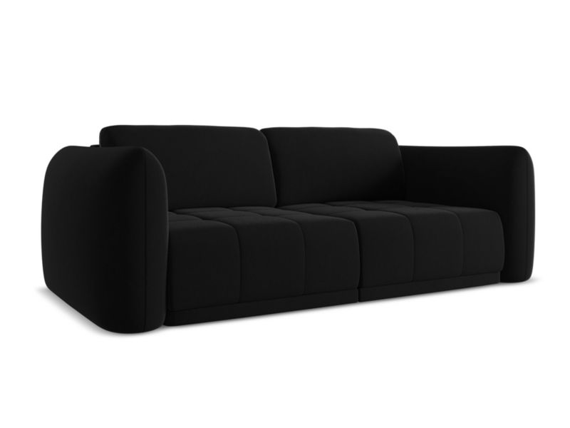Kanapa 3-osobowa Makamii Hoku z weluru 210x105 cm czarny 1 szt.