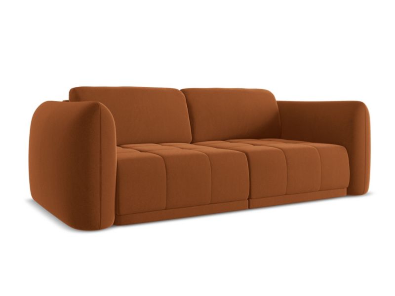 Kanapa 3-osobowa Makamii Hoku z weluru 210x105 cm terakota 1 szt.