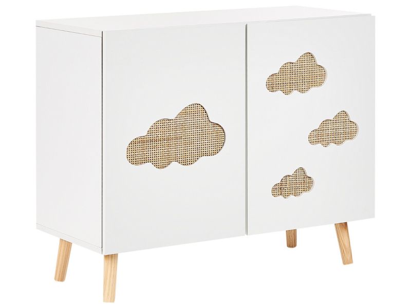Szafka dwudrzwiowa jasne drewno z białym Cloudy 1 szt.