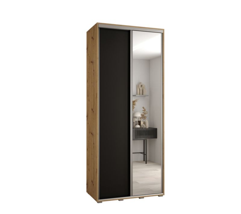 Szafa przesuwna Abiks DAVOS 3 wysoka szer.120cm gł.60cm artisan/czarny/srebrny 1szt.