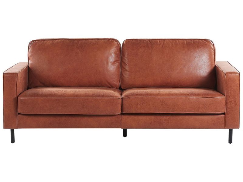 Sofa trzyosobowa Savalen Złoty brąz Ekoskóra 1 szt.