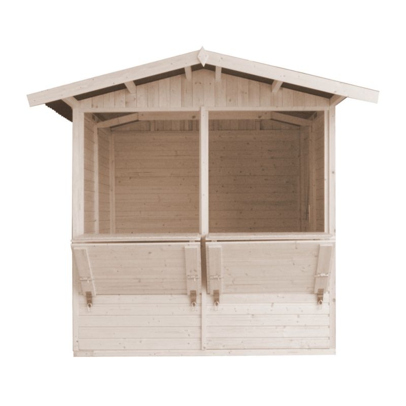 Drewniany pawilon-kiosk ogrodowy Timbela 4 m² M149 drewno naturalne, 2 okna, 1 szt.