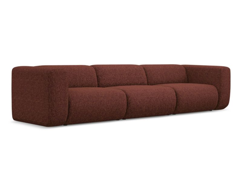 4-osobowa kanapa modułowa Makamii Ekahi z tkaniny strukturalnej 319x89 cm burgundowy 1 szt.