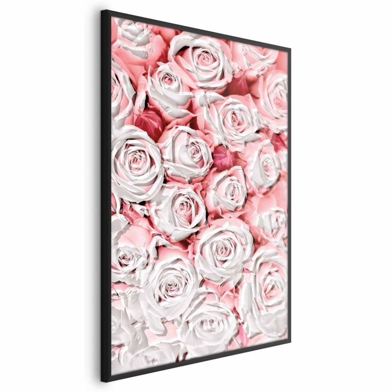 Plakat Artgeist Białe róże 40x60 cm z ramą czarną 1 szt